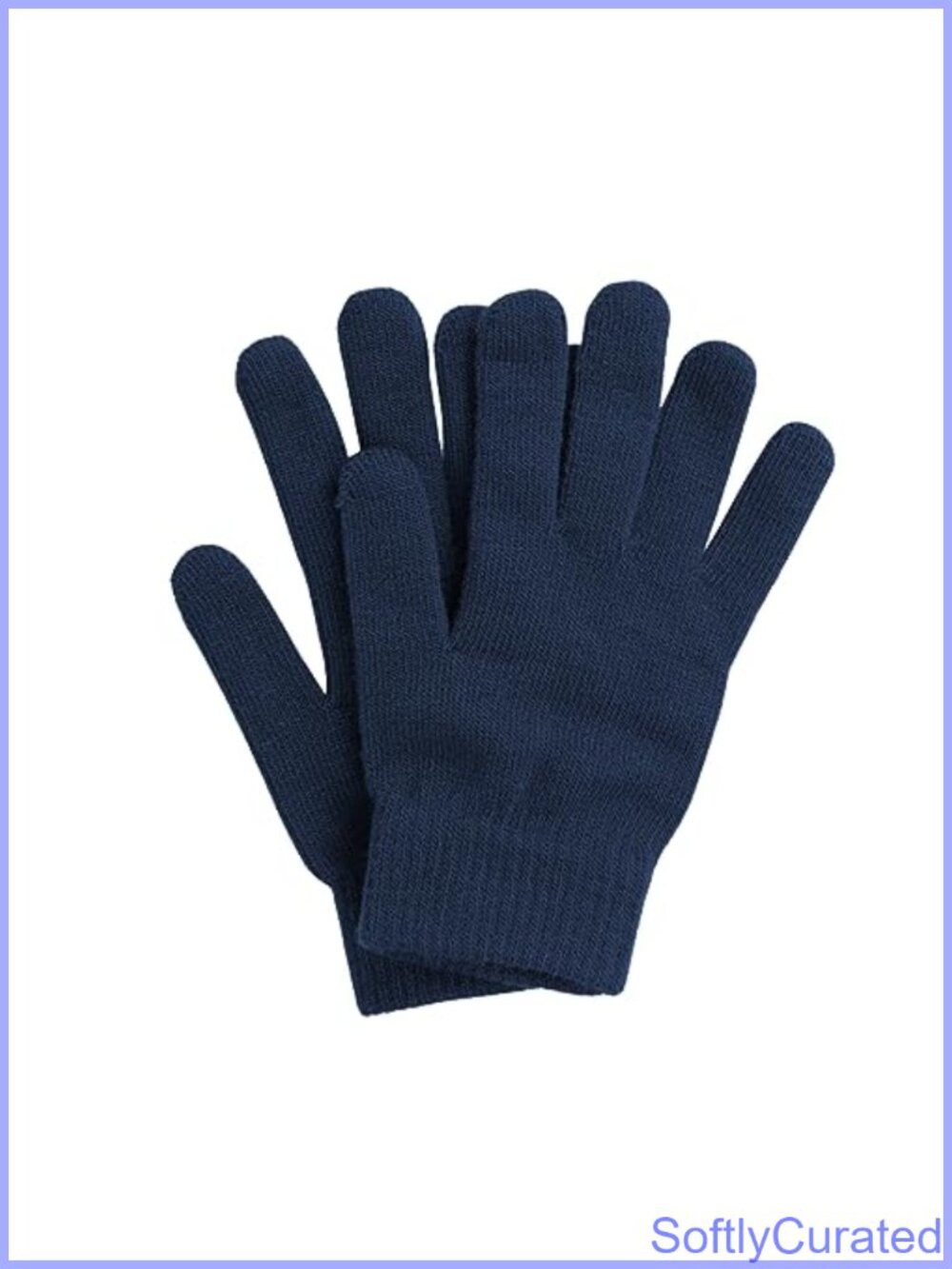 Stretchy Knit Winter Gloves Ribbed Cuff Warm Cold Weather Mittens